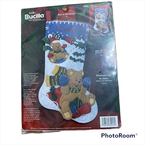 Vintage Bucilla Felt Stocking Kit Craft Fun in the Snow Christmas NEW 84953 - Picture 1 of 5